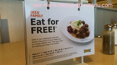 Online Menu of IKEA Restaurant Restaurant, Woodbridge, Virginia, 22192 ...