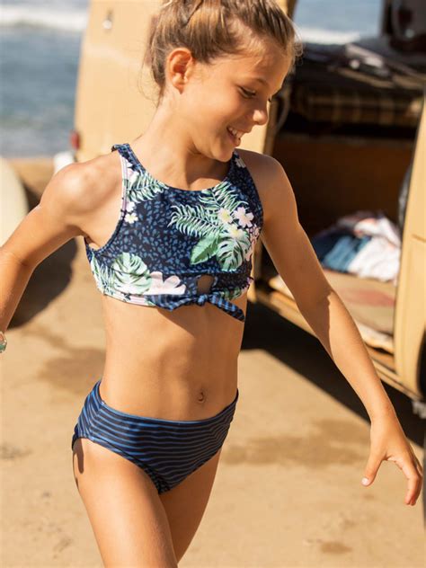 Heaven Wave Crop Top Bikini Set For Girls 8 16 Roxy