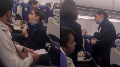 Passenger Air Hostess Get Into A Shouting Match On Indigo Flight In