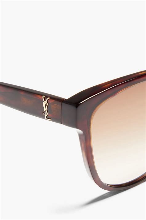 Saint Laurent D Frame Tortoiseshell Acetate Sunglasses In Brown Endource