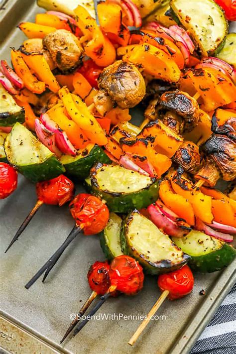 Grilled Marinated Vegetable Kabobs Spend With Pennies