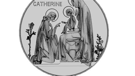 St. Catherine Siena Medal - 3D Print Model by Chtazi