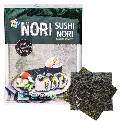 Amazon KIMNORI Sushi Nori Seaweed Sheets 10 Full Size USDA