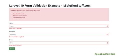 Laravel 10 Form Validation Tutorial Example ItSolutionStuff