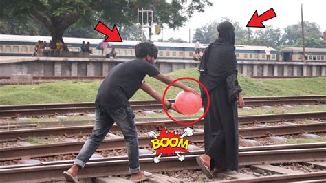 Popping Balloon Prank In Public Seat 😁😁 After The Balloon Blast What A