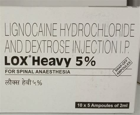 LIGNOCAINE HYDROCHLORIDE AND DEXTROSE 5 2 Ml Ampoule Prescription At