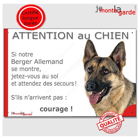 Berger Allemand Gris T Te Panneau Attention Au Chien Marrant Plaque