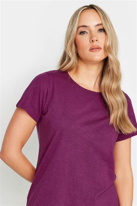 Lts Tall Dark Purple Short Sleeve Cotton T Shirt Long Tall Sally