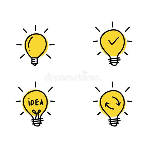 Light Bulb Creative Idea Hand Drawn Vector Logo Design Stock Vector