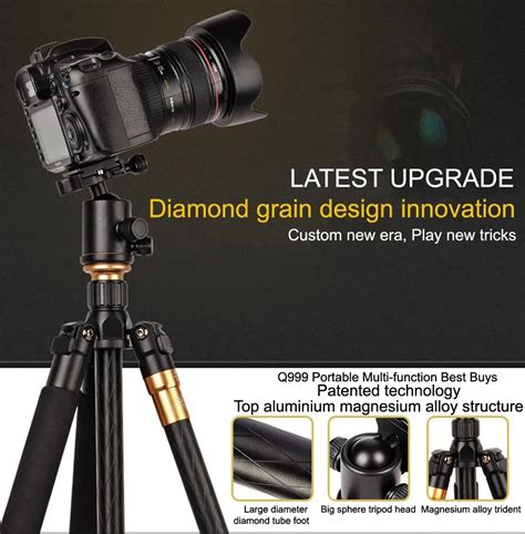 QZSD Q999 Portable Tripod For SLR Camera Tripod Ball Head Monopod