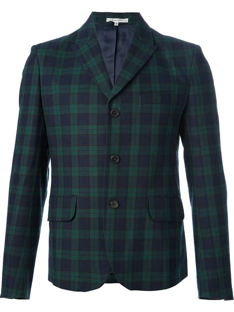 Lyst - Carven Tartan Suit Jacket in Green for Men