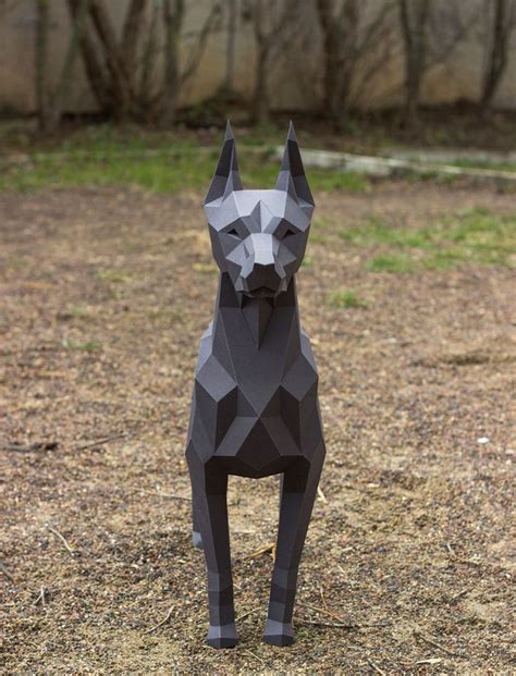 Papercraft 3D DOBERMAN NEW Real Size Pepakura Pdf Template Low Etsy