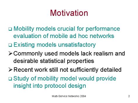 Realistic Mobility Models For Ad Hoc Networks A