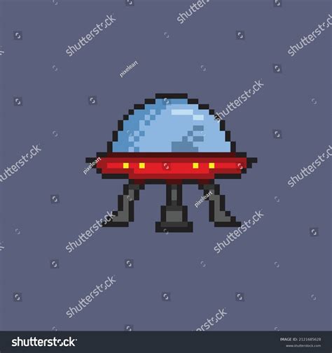 Alien Space Ship Pixel Art Style Stock Vector (Royalty Free) 2121685628 ...