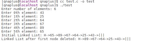 C Program To Delete The First Node Of A Linked List Qna Plus