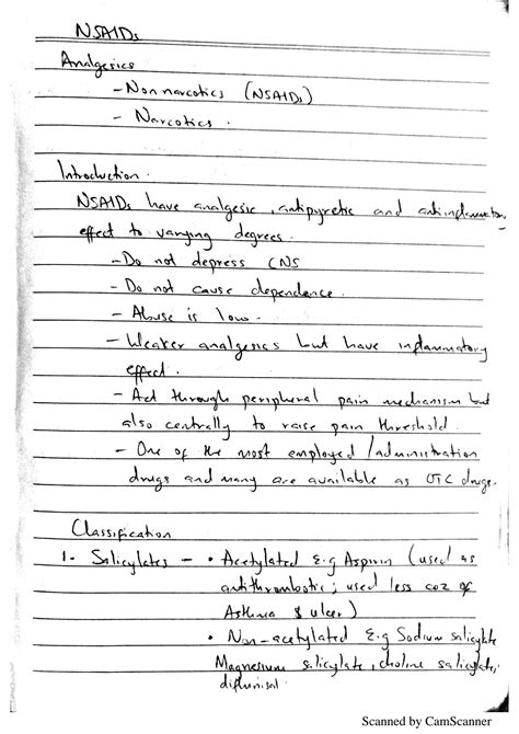 SOLUTION Pharmacology Analgesics Handwritten Note Studypool