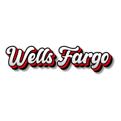 Premium Photo WellsFargo Text 3D Silver Red Black White Background