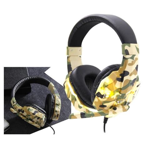 Fone De Ouvido Gamer Headset Microfone Camuflado Usb P2 Pc Console