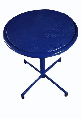 Mild Steel Polished Blue Round Table, For Restaurant at Rs 1200 in Madurai