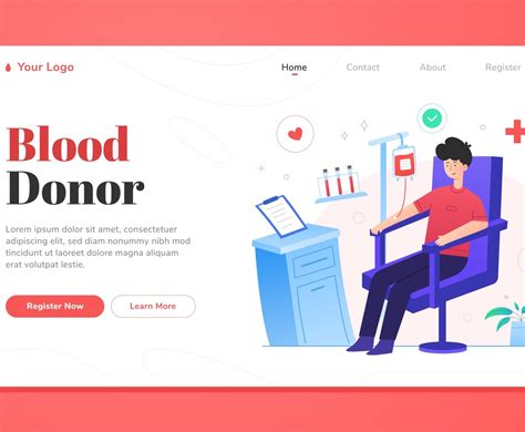 Blood Donor Activism Landing Page Vector Art Graphics Freevector