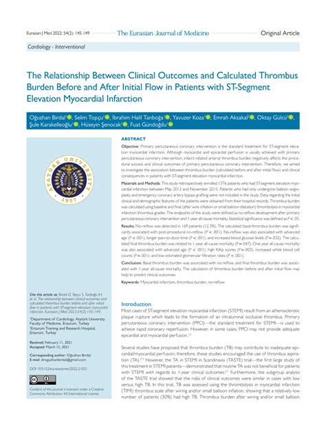 Pdf The Relationship Between Clinical Outcomes And Calculated