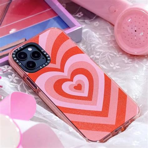 Casetify Retro 70s Pink Heart เคสโทรศัพท์มือถือ ซิลิโคนนิ่ม Tpu ลาย