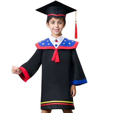 Kids Boys Girls Preschool Kindergarten Graduation Gown Cap Set With