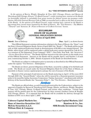 Fillable Online State Il State Of Illinois General Obligation Bonds