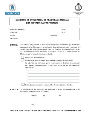 Completable En L Nea Etsist Upm Solicitud De Evaluaci N De Pr Cticas