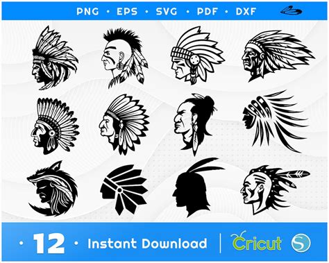 Native American Svg American Indian Chief Svg Chief Illustration