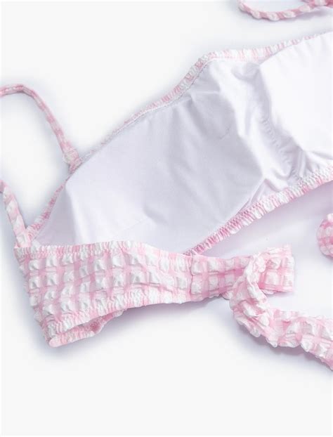 Pembe Kad N Straplez Bikini St Dokulu P Tikareli Kar Labilir Ask L Pedli Sak Mm Koton