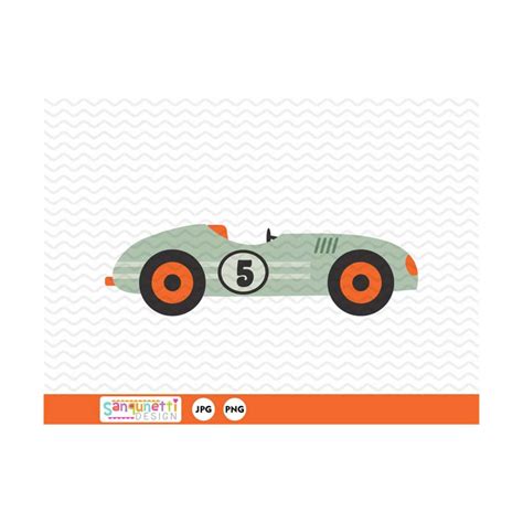 Retro Race Car Clipart Transportation Digital Art Instant D Inspire Uplift