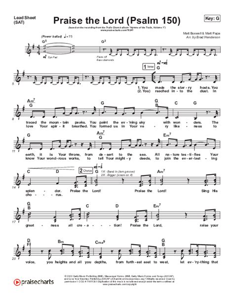 Psalm 150 Praise The Lord Sheet Music Pdf The Trails Church