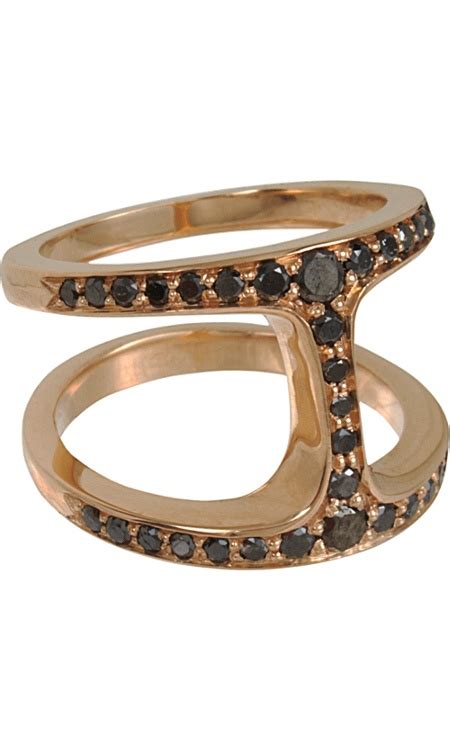 HOORSENBUHS Rose Gold Black Diamond Phantom Ring 18k Rose Gold Ring