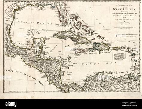 Une carte complète des Antilles contenant les côtes de la Floride de