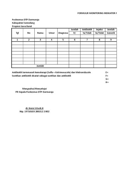 Formulir Monitoring Peresepan Pdf