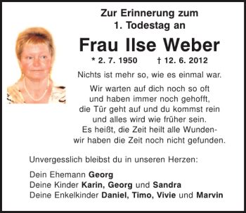 Traueranzeigen Von Ilse Weber Mittelbayerische Trauer