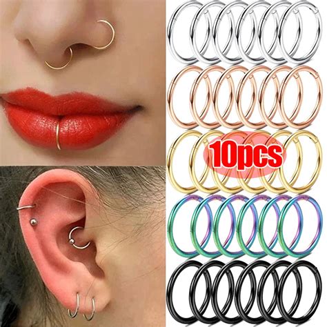 Anillos De Titanio Para La Nariz Piercing Para El Tabique Clicker