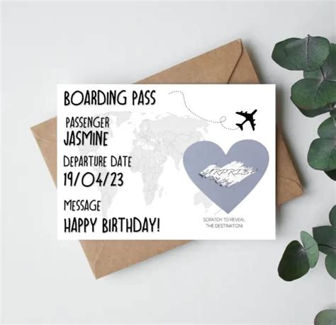 PERSONALISED SCRATCH SURPRISE Boarding Pass Holiday Reveal Card 2 99