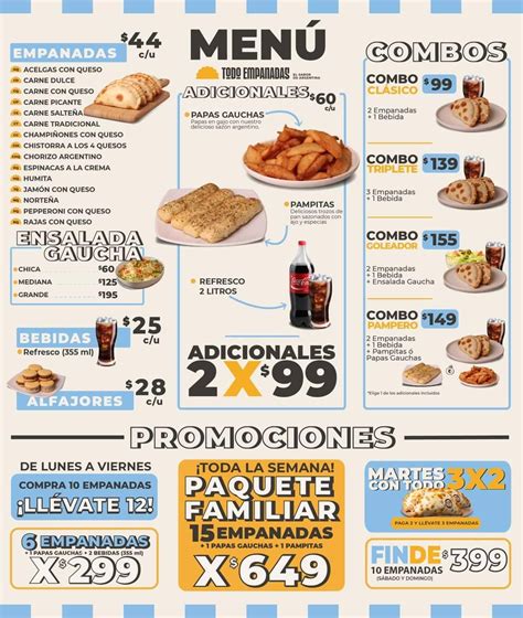 Carta Del Restaurante Todo Empanadas Ra Ramos Arizpe Plaza Ramos Alsuper