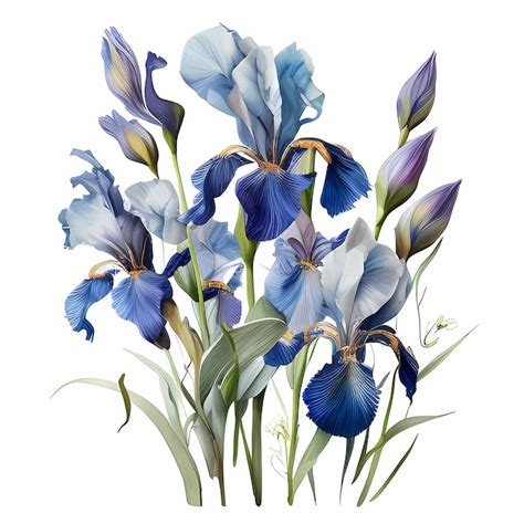 Premium Photo | Blue Iris Symphony A Stunning Watercolor Flower ...