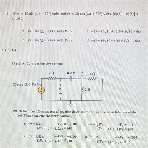 Solved 2 Consider The Series Rlc Circuit Shown Below At