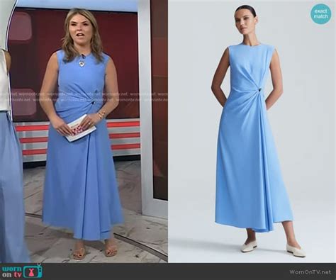 Wornontv Jennas Blue Gathered Dress On Today Jenna Bush Hager