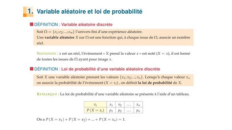 PDF Cours Méthodes 1 Variable aléatoire et loi de probabilité