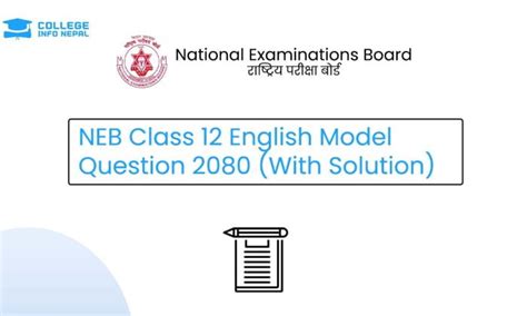 Neb Class English Model Question With Solution