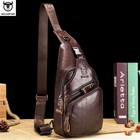 BULLCAPTAIN Bolso De Pecho 2021 De Cuero Genuino Para Hombre Bolsa De