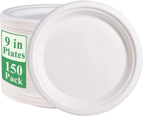 Amazon Vplus 150 Pack Paper Plates 9 Inch 100 Compostable Plates