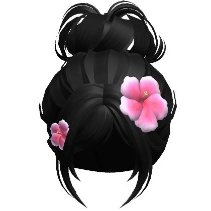 Tropical Flower Messy Bun Updo Black Roblox ID