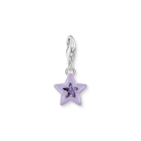 Thomas Sabo Pendentif Charm Toile Avec Pierres Violette