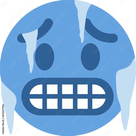 Cold Emoji Freezing Emoticon Icy Blue Face With Gritted Teeth